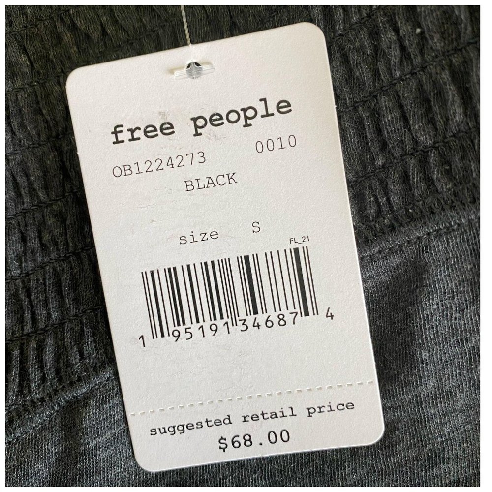 Free People Caroline Smocked Turtleneck Top Sz S - Picture 9 of 10